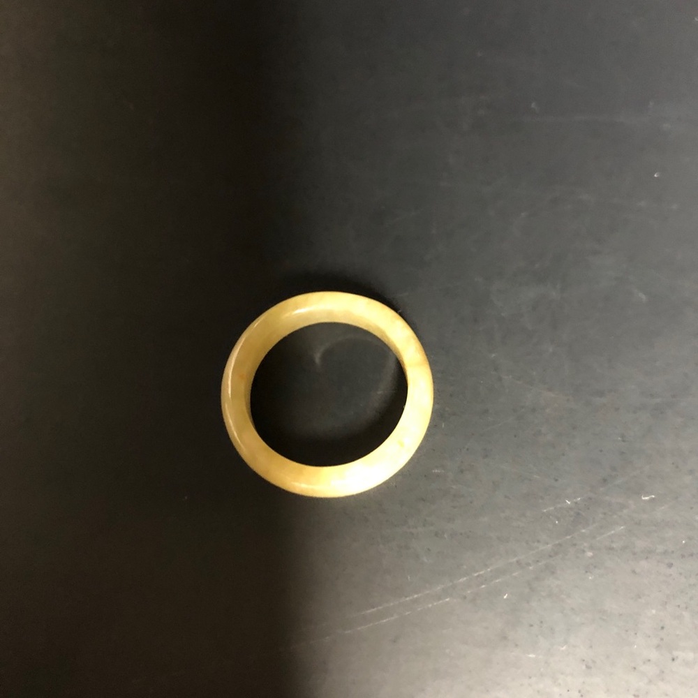 Yellow Jadeite Smooth Band Ring - Women Jewelry